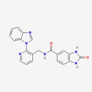 molecular formula C21H16N6O2 B5403971 N-{[2-(1H-benzimidazol-1-yl)pyridin-3-yl]methyl}-2-oxo-2,3-dihydro-1H-benzimidazole-5-carboxamide 