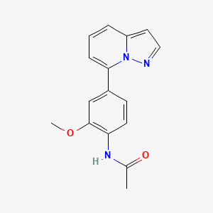 molecular formula C16H15N3O2 B5403990 N-(2-methoxy-4-pyrazolo[1,5-a]pyridin-7-ylphenyl)acetamide 
