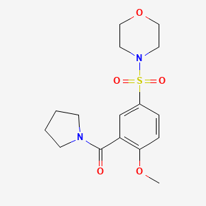 molecular formula C16H22N2O5S B5403993 4-{[4-methoxy-3-(1-pyrrolidinylcarbonyl)phenyl]sulfonyl}morpholine 