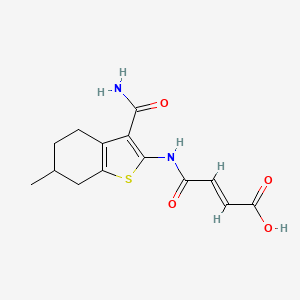 molecular formula C14H16N2O4S B5404001 4-{[3-(aminocarbonyl)-6-methyl-4,5,6,7-tetrahydro-1-benzothien-2-yl]amino}-4-oxo-2-butenoic acid 