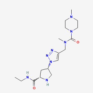 molecular formula C17H30N8O2 B5404009 N-[(1-{(3S,5S)-5-[(ethylamino)carbonyl]-3-pyrrolidinyl}-1H-1,2,3-triazol-4-yl)methyl]-N,4-dimethyl-1-piperazinecarboxamide dihydrochloride 