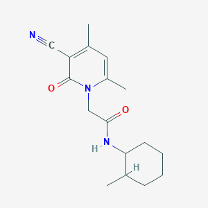 molecular formula C17H23N3O2 B5404031 2-(3-cyano-4,6-dimethyl-2-oxopyridin-1(2H)-yl)-N-(2-methylcyclohexyl)acetamide 