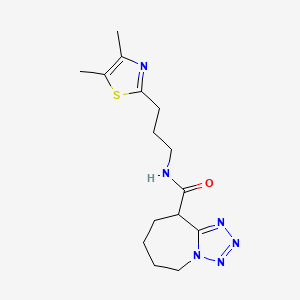 molecular formula C15H22N6OS B5404037 N-[3-(4,5-dimethyl-1,3-thiazol-2-yl)propyl]-6,7,8,9-tetrahydro-5H-tetrazolo[1,5-a]azepine-9-carboxamide 