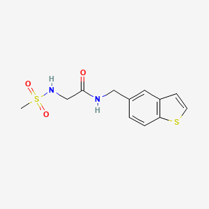 molecular formula C12H14N2O3S2 B5404055 N~1~-(1-benzothien-5-ylmethyl)-N~2~-(methylsulfonyl)glycinamide 