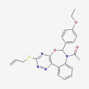 molecular formula C23H22N4O3S B5404065 7-acetyl-3-(allylthio)-6-(4-ethoxyphenyl)-6,7-dihydro[1,2,4]triazino[5,6-d][3,1]benzoxazepine 