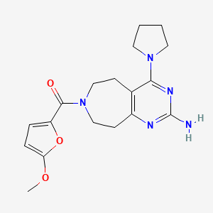 molecular formula C18H23N5O3 B5404082 7-(5-methoxy-2-furoyl)-4-pyrrolidin-1-yl-6,7,8,9-tetrahydro-5H-pyrimido[4,5-d]azepin-2-amine 