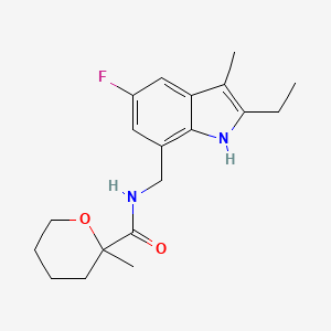 N-[(2-ethyl-5-fluoro-3-methyl-1H-indol-7-yl)methyl]-2-methyltetrahydro-2H-pyran-2-carboxamide