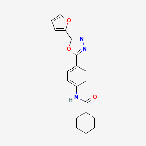 molecular formula C19H19N3O3 B5404118 N-{4-[5-(2-furyl)-1,3,4-oxadiazol-2-yl]phenyl}cyclohexanecarboxamide 