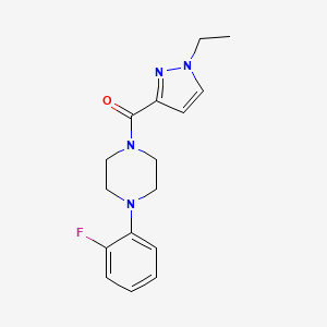 molecular formula C16H19FN4O B5404131 1-[(1-ethyl-1H-pyrazol-3-yl)carbonyl]-4-(2-fluorophenyl)piperazine 
