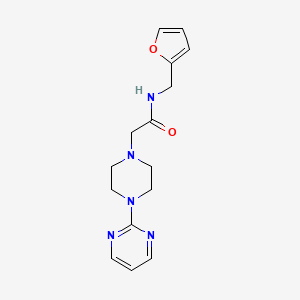 molecular formula C15H19N5O2 B5404152 N-(2-furylmethyl)-2-[4-(2-pyrimidinyl)-1-piperazinyl]acetamide 