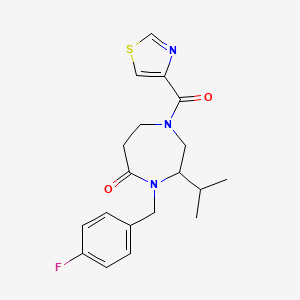4-(4-fluorobenzyl)-3-isopropyl-1-(1,3-thiazol-4-ylcarbonyl)-1,4-diazepan-5-one