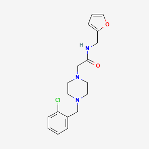 molecular formula C18H22ClN3O2 B5404200 2-[4-(2-chlorobenzyl)-1-piperazinyl]-N-(2-furylmethyl)acetamide 