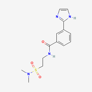 molecular formula C14H18N4O3S B5404209 N-{2-[(dimethylamino)sulfonyl]ethyl}-3-(1H-imidazol-2-yl)benzamide 