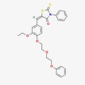 molecular formula C28H27NO5S2 B5404216 5-{3-ethoxy-4-[2-(2-phenoxyethoxy)ethoxy]benzylidene}-3-phenyl-2-thioxo-1,3-thiazolidin-4-one 
