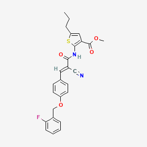 molecular formula C26H23FN2O4S B5404224 methyl 2-[(2-cyano-3-{4-[(2-fluorobenzyl)oxy]phenyl}acryloyl)amino]-5-propyl-3-thiophenecarboxylate 