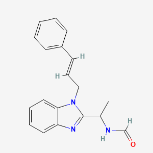 molecular formula C19H19N3O B5404236 {1-[1-(3-phenyl-2-propen-1-yl)-1H-benzimidazol-2-yl]ethyl}formamide 