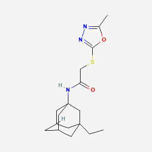 molecular formula C17H25N3O2S B5404241 N-(3-ethyl-1-adamantyl)-2-[(5-methyl-1,3,4-oxadiazol-2-yl)thio]acetamide 