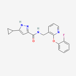 molecular formula C19H17FN4O2 B5404253 3-cyclopropyl-N-{[2-(2-fluorophenoxy)pyridin-3-yl]methyl}-1H-pyrazole-5-carboxamide 
