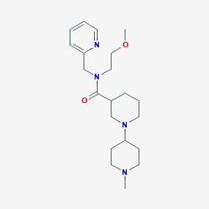 molecular formula C21H34N4O2 B5404257 N-(2-methoxyethyl)-1'-methyl-N-(pyridin-2-ylmethyl)-1,4'-bipiperidine-3-carboxamide 