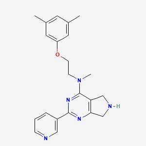 molecular formula C22H25N5O B5404264 N-[2-(3,5-dimethylphenoxy)ethyl]-N-methyl-2-(3-pyridinyl)-6,7-dihydro-5H-pyrrolo[3,4-d]pyrimidin-4-amine 