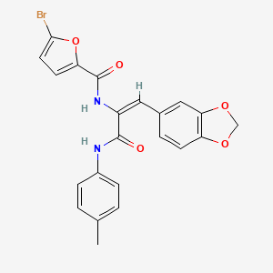 molecular formula C22H17BrN2O5 B5404273 N-(2-(1,3-benzodioxol-5-yl)-1-{[(4-methylphenyl)amino]carbonyl}vinyl)-5-bromo-2-furamide 