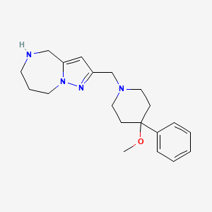 molecular formula C20H28N4O B5404305 2-[(4-methoxy-4-phenyl-1-piperidinyl)methyl]-5,6,7,8-tetrahydro-4H-pyrazolo[1,5-a][1,4]diazepine dihydrochloride 
