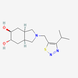 molecular formula C14H23N3O2S B5404326 (3aR*,5S*,6S*,7aS*)-2-[(4-isopropyl-1,2,3-thiadiazol-5-yl)methyl]octahydro-1H-isoindole-5,6-diol 