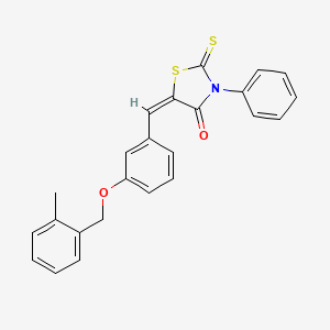 molecular formula C24H19NO2S2 B5404357 5-{3-[(2-methylbenzyl)oxy]benzylidene}-3-phenyl-2-thioxo-1,3-thiazolidin-4-one 