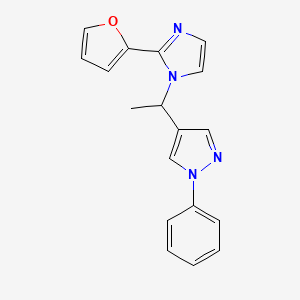 molecular formula C18H16N4O B5404367 4-{1-[2-(2-furyl)-1H-imidazol-1-yl]ethyl}-1-phenyl-1H-pyrazole 