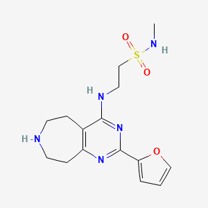 molecular formula C15H21N5O3S B5404374 2-{[2-(2-furyl)-6,7,8,9-tetrahydro-5H-pyrimido[4,5-d]azepin-4-yl]amino}-N-methylethanesulfonamide dihydrochloride 