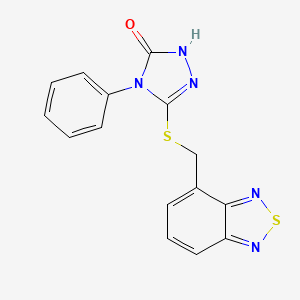 molecular formula C15H11N5OS2 B5404382 5-[(2,1,3-benzothiadiazol-4-ylmethyl)thio]-4-phenyl-2,4-dihydro-3H-1,2,4-triazol-3-one 