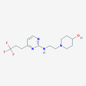 molecular formula C14H21F3N4O B5404383 1-(2-{[4-(3,3,3-trifluoropropyl)pyrimidin-2-yl]amino}ethyl)piperidin-4-ol 