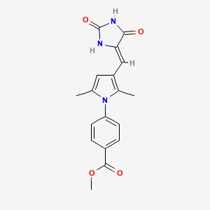 molecular formula C18H17N3O4 B5404397 methyl 4-{3-[(2,5-dioxo-4-imidazolidinylidene)methyl]-2,5-dimethyl-1H-pyrrol-1-yl}benzoate 