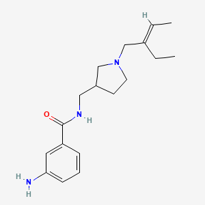 molecular formula C18H27N3O B5404401 3-amino-N-({1-[(2E)-2-ethyl-2-buten-1-yl]-3-pyrrolidinyl}methyl)benzamide hydrochloride 