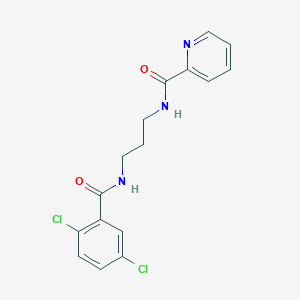 molecular formula C16H15Cl2N3O2 B5404408 N-{3-[(2,5-dichlorobenzoyl)amino]propyl}-2-pyridinecarboxamide 