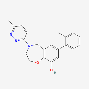 molecular formula C21H21N3O2 B5404424 7-(2-methylphenyl)-4-(6-methylpyridazin-3-yl)-2,3,4,5-tetrahydro-1,4-benzoxazepin-9-ol 