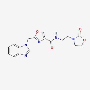 2-(1H-benzimidazol-1-ylmethyl)-N-[2-(2-oxo-1,3-oxazolidin-3-yl)ethyl]-1,3-oxazole-4-carboxamide