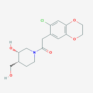 (3S*,4R*)-1-[(7-chloro-2,3-dihydro-1,4-benzodioxin-6-yl)acetyl]-4-(hydroxymethyl)-3-piperidinol