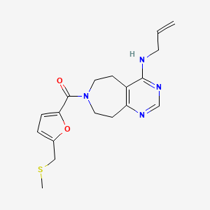 molecular formula C18H22N4O2S B5404467 N-allyl-7-{5-[(methylthio)methyl]-2-furoyl}-6,7,8,9-tetrahydro-5H-pyrimido[4,5-d]azepin-4-amine 