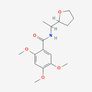 molecular formula C16H23NO5 B5404479 2,4,5-trimethoxy-N-[1-(tetrahydro-2-furanyl)ethyl]benzamide 