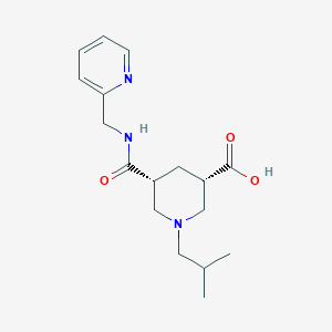 molecular formula C17H25N3O3 B5404503 (3S*,5R*)-1-isobutyl-5-{[(2-pyridinylmethyl)amino]carbonyl}-3-piperidinecarboxylic acid 