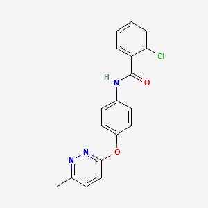 molecular formula C18H14ClN3O2 B5404504 2-chloro-N-{4-[(6-methyl-3-pyridazinyl)oxy]phenyl}benzamide 