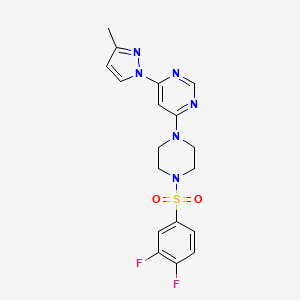 molecular formula C18H18F2N6O2S B5404547 4-{4-[(3,4-difluorophenyl)sulfonyl]-1-piperazinyl}-6-(3-methyl-1H-pyrazol-1-yl)pyrimidine 