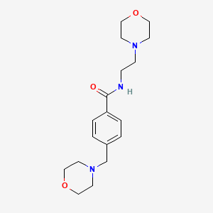 molecular formula C18H27N3O3 B5404552 N-[2-(4-morpholinyl)ethyl]-4-(4-morpholinylmethyl)benzamide 