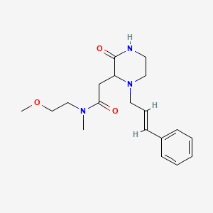 molecular formula C19H27N3O3 B5404618 N-(2-methoxyethyl)-N-methyl-2-{3-oxo-1-[(2E)-3-phenyl-2-propen-1-yl]-2-piperazinyl}acetamide 