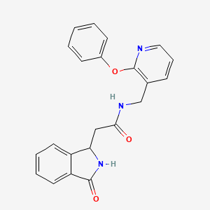 molecular formula C22H19N3O3 B5404626 2-(3-oxo-2,3-dihydro-1H-isoindol-1-yl)-N-[(2-phenoxypyridin-3-yl)methyl]acetamide 