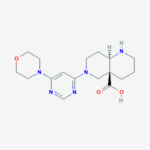 molecular formula C17H25N5O3 B5404634 (4aS*,8aR*)-6-[6-(4-morpholinyl)-4-pyrimidinyl]octahydro-1,6-naphthyridine-4a(2H)-carboxylic acid 