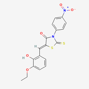 molecular formula C18H14N2O5S2 B5404645 5-(3-ethoxy-2-hydroxybenzylidene)-3-(4-nitrophenyl)-2-thioxo-1,3-thiazolidin-4-one 