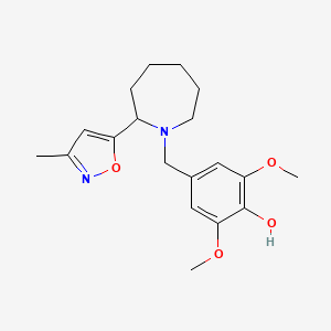 molecular formula C19H26N2O4 B5404646 2,6-dimethoxy-4-{[2-(3-methyl-5-isoxazolyl)-1-azepanyl]methyl}phenol 