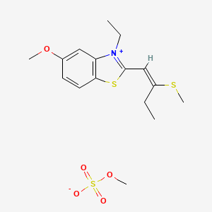 molecular formula C16H23NO5S3 B5404663 3-ethyl-5-methoxy-2-[2-(methylthio)-1-buten-1-yl]-1,3-benzothiazol-3-ium methyl sulfate 